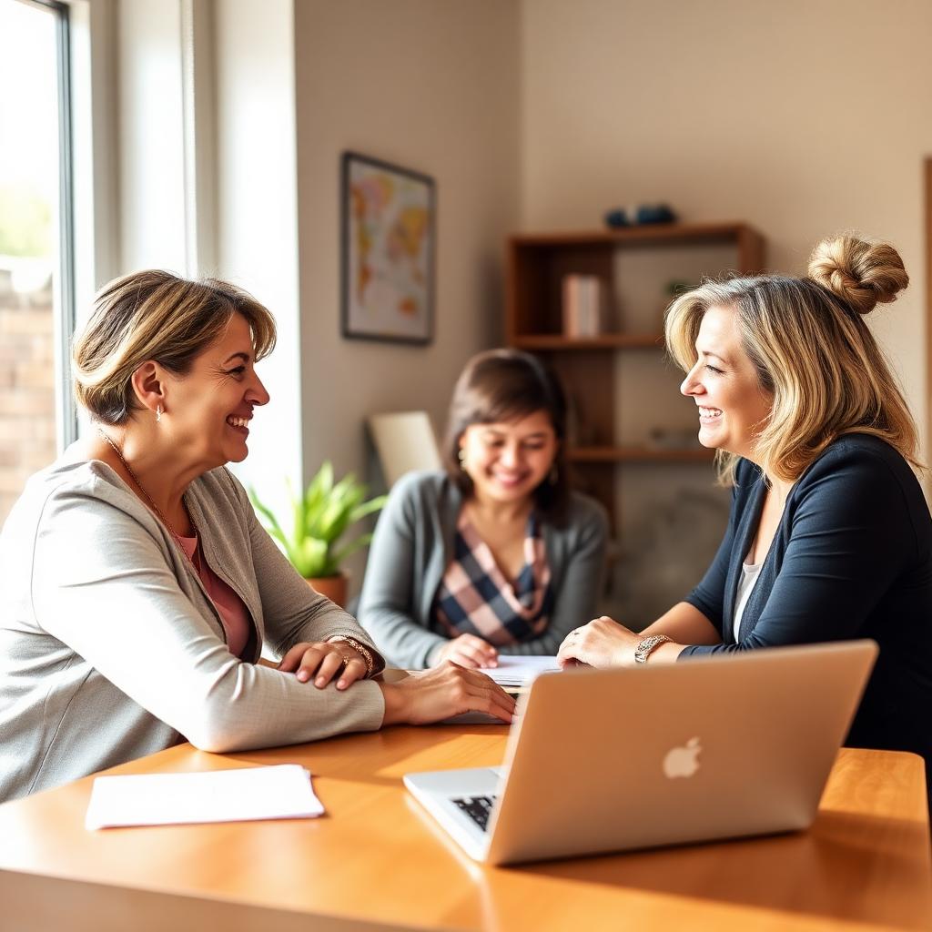 Community action agency staff assisting a family